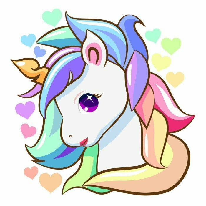Sticker Unicorn head vector