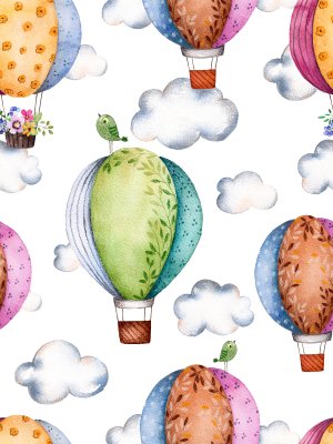 Tapete Bunte fliegende Luftballons