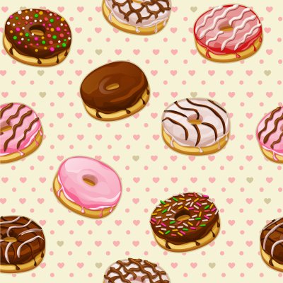 Sticker Bunte Donut-Süßigkeiten mit Zuckerguss