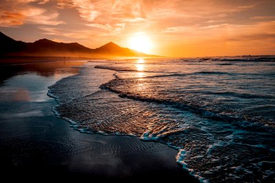 Fototapete Sonnenuntergang Strand