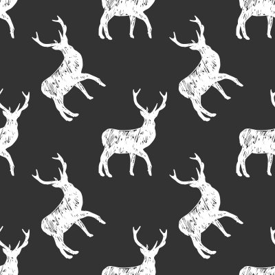 Bild Schwarz-weißes Muster mit Hirschen