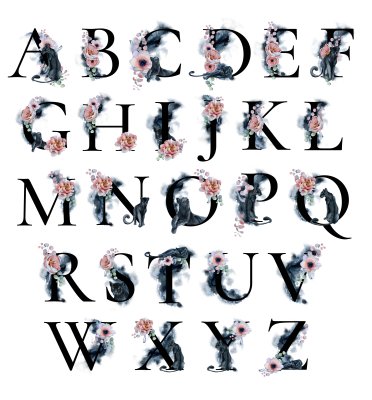 Bild Alphabet mit Blumen