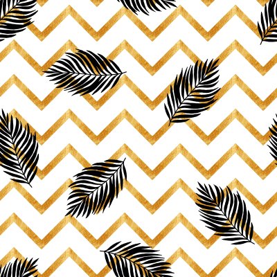 Fototapete Geometrisches Muster mit Blättern