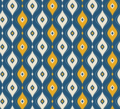 Fototapete Retro-Muster in Blau