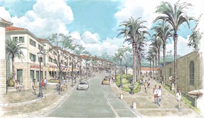 Fototapete Gemalte Gasse im exotischen Land