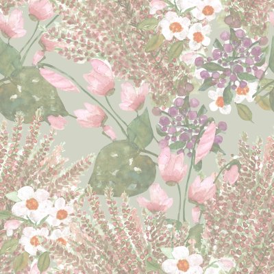 Tapete Helles Blumenmuster