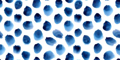 Sticker Muster der handgemalten aquarellblauen Tupfen