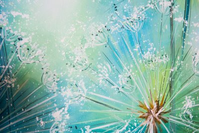 Bild Pusteblume in blauen Farbtönen