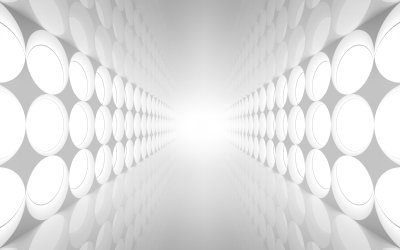 Fototapete Abstrakter Tunnel in Weiß
