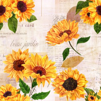 Bild Retro-Motiv mit Sonnenblumen