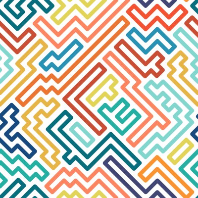 Fototapete Bunte Tetris Figuren