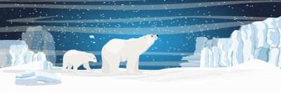 Sticker Tiere, weiße Eisbären und Gletscher