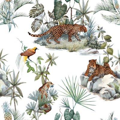 Sticker Safari-Tiere Leopard in verschiedenen Posen