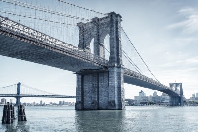 Fototapete Blick auf die Brooklyn Bridge in New York