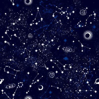 Sticker Weltraum für Kinder Grafik mit Konstellationen