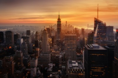 Fototapete Draufsicht New Yorker Wolkenkratzer