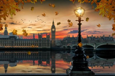 Fototapete Herbstliches London mit Blick auf Big Ben