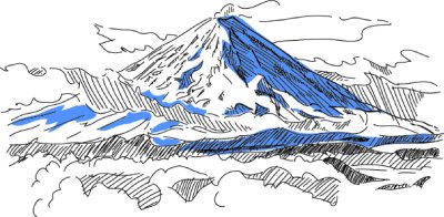 Sticker Klyuchevskaya Sopka. Vulkan. Kamtschatka. Russland