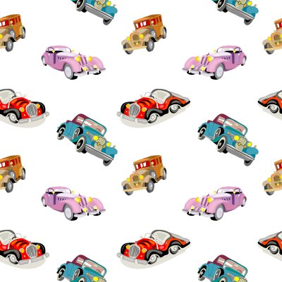 Sticker Nahtloses Muster der Retroautos