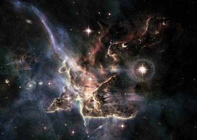 Sticker Weltraum 3D leuchtende Wolke aus Sternenstaub