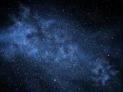 Sticker Kosmischer Nebel in blauer Farbgebung