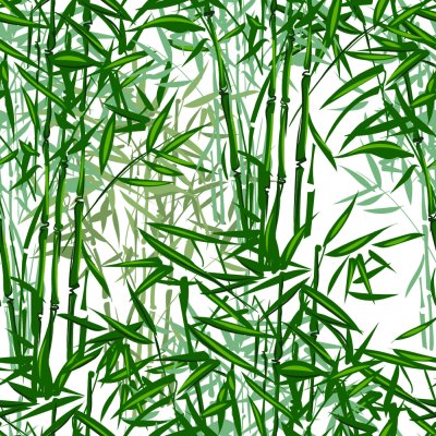 Sticker Nahtloses Muster des tropischen Bambusvektors auf einem weißen Hintergrund.