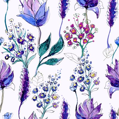 Bild Blumen Aquarell farbe gemalte