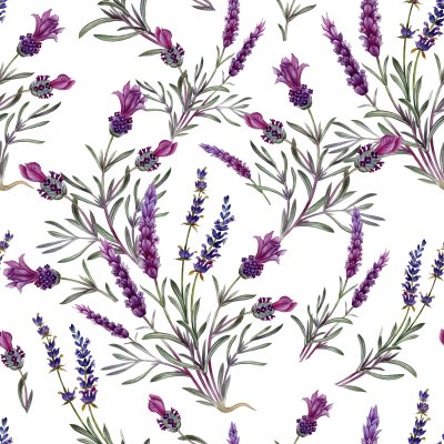 Sticker Lavendelmuster auf weißem Hintergrund