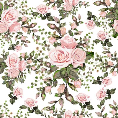 Sticker Englische Rosen mit Laub