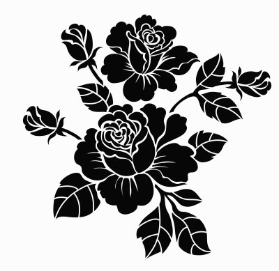 Sticker Papierrosen auf weißem Hintergrund