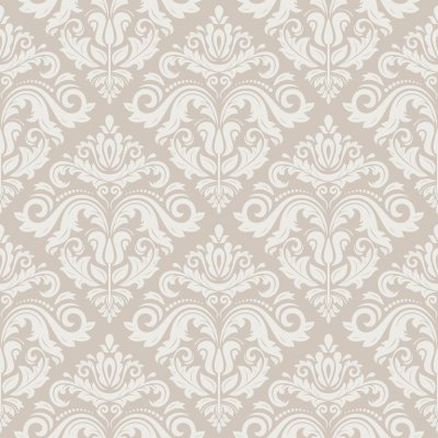 Sticker Damastvektorblumenmuster mit Arabeske und orientalischen rosa Elementen. Nahtlose abstrakte traditionelle Verzierung für Tapeten und Hintergründe