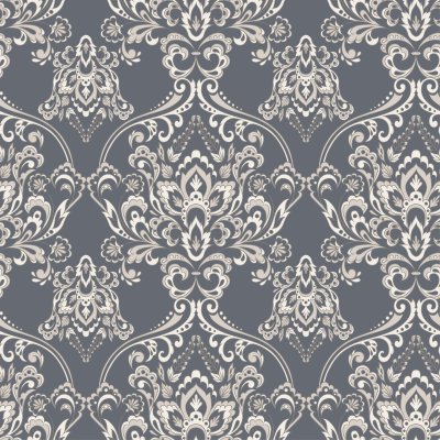 Sticker Vektor Barockes Blumenmuster. klassische Blumenverzierung. Vintage Textur für Tapeten, Textilien, Stoff