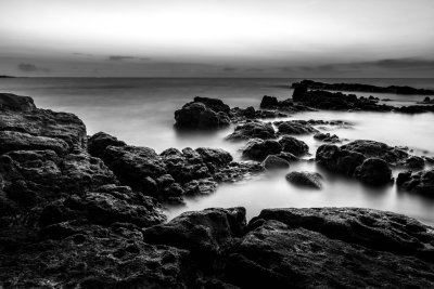 Fototapete Meer schwarz-weiß