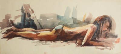 Fototapete Aquarellaufnahme einer erotischen Frau