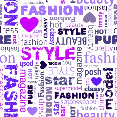 Tapete Modetypografie