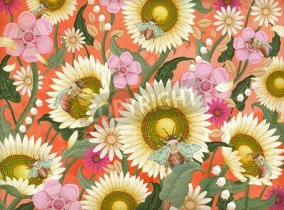 Bild Gesättigtes Motiv mit Sonnenblumen