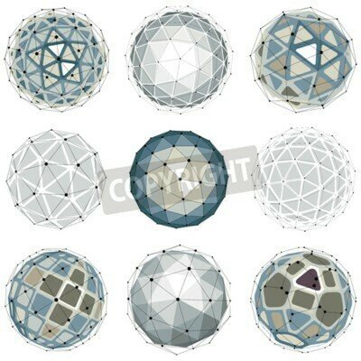 Fototapete Geometrische Grafikkugeln