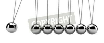 Fototapete Newton Kugeln auf weißem Hintergrund