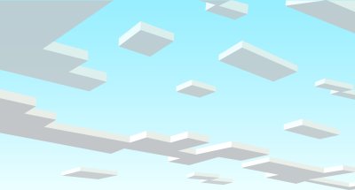 Fototapete Eight-bit clouds in the blue sky. Pixel background in the style of eight-bit games. Vector illustration 