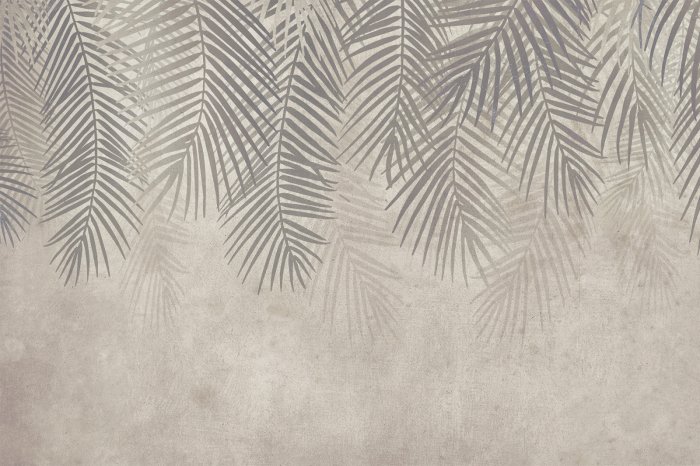 Fototapete Botanisches Muster in Grau