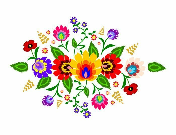 Sticker Traditionelle polnische Volks floralen Muster Vektor