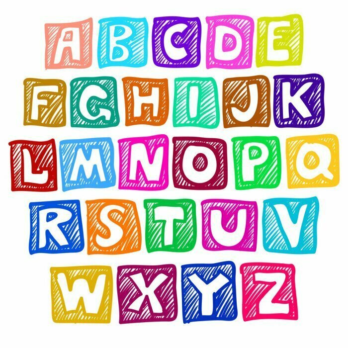 Sticker Hand gezeichnet Font in doodle Stil