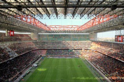 Fototapete The San Siro stadium during an AC Milan football game