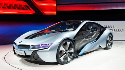 Fototapete Blauer BMW futuristisch