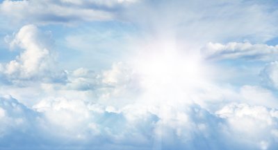 Fototapete Himmel mit Sonnenstrahlen
