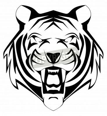 Fototapete Schwarz-weiß-bild eines tigers