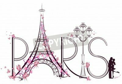 Fototapete Aufschrift Paris