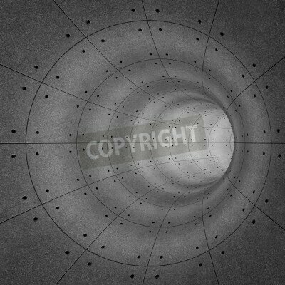 Fototapete Tunnel aus Betonplatten