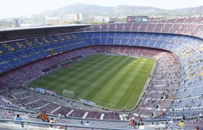 Fototapete Das Fußballstadion Camp Nou von oben