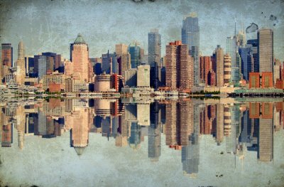 Fototapete Retro-Panorama von New York